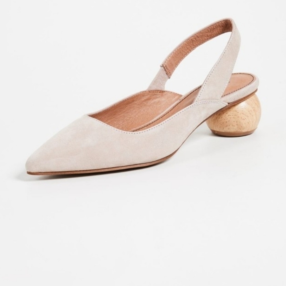 Matiko Circa Slingback Sandal Peach NWT  Spring  EU 35 Wood Heels Modern